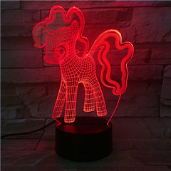 New 3D Night Light Unicorn 7 Color Change Remote Control Cute Dog USB Visual Lampara Baby Desk Lamp Kid Gift 514