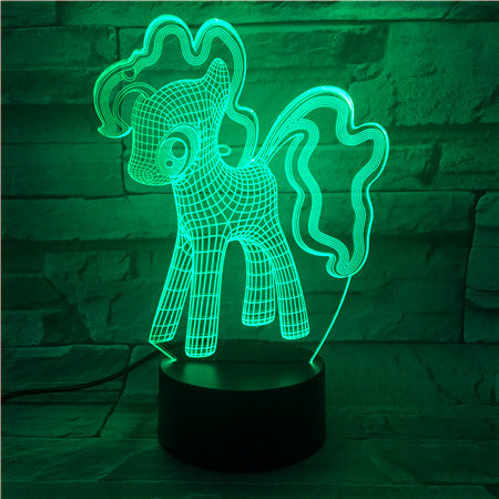 New 3D Night Light Unicorn 7 Color Change Remote Control Cute Dog USB Visual Lampara Baby Desk Lamp Kid Gift 514