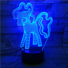 New 3D Night Light Unicorn 7 Color Change Remote Control Cute Dog USB Visual Lampara Baby Desk Lamp Kid Gift 514