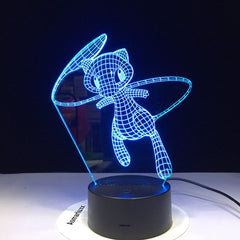 Mew Pokemon Go Lovely 3D Lamp 7 Colors Led Night Lamps For Kids Touch Led Usb Table Lampara Baby Cartoon Sleeping Nightlight