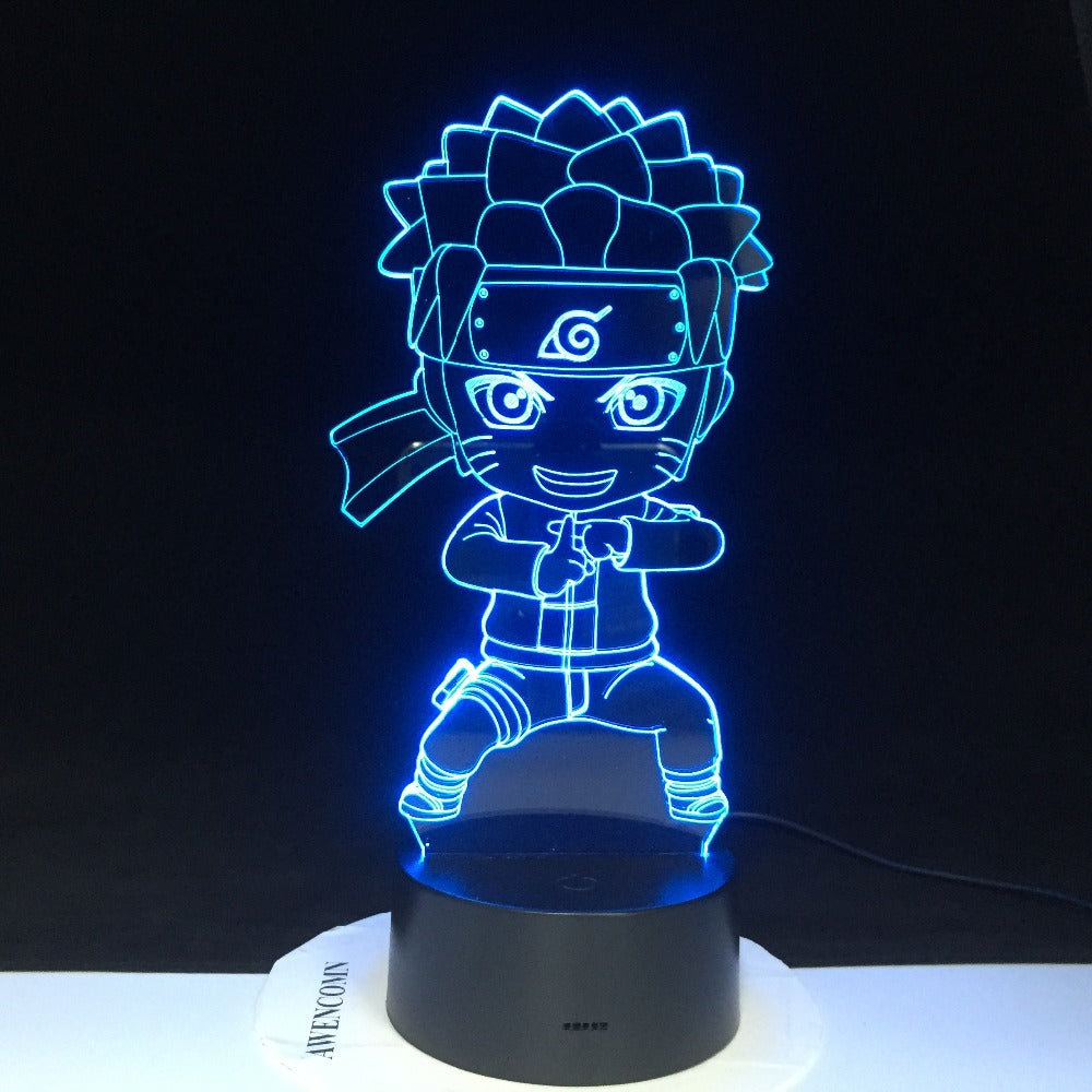 Uzumaki Naruto 3D Lamp Color Changing Light For Children Bedroom Decoration Nightlight Baby Kungfu Naruto Led Night Light Gift For Kids 3289