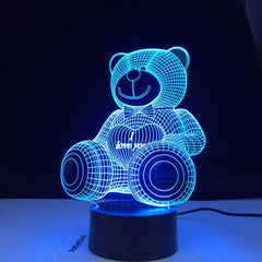 Loving Bear 3d Lamp Colorful Gradual Nightlight Led Touch Gift 3d Vision Table Lamps For Living Room Desk Lamp New Year Deal