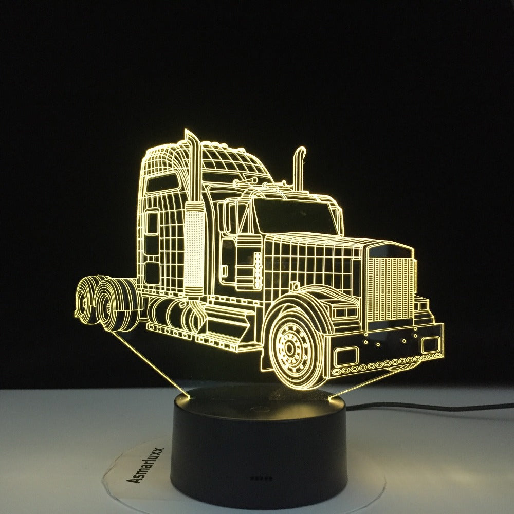 3D-3170 Super Truck Theme 3D Lamp LED night light 7 Color Change Touch Mood Lamp Home Decor Best Drop Shipping Products