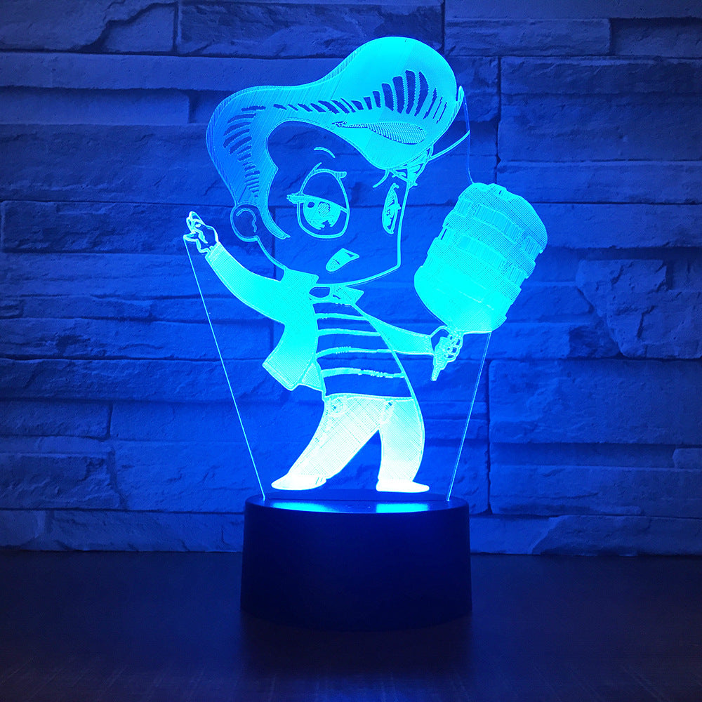 Karaoke Singing 3D lamp 7 Color Change 3D LED Light Acrylic Touch USB Lamp Room Table Desk Night Light kid's Friends Fun Gift