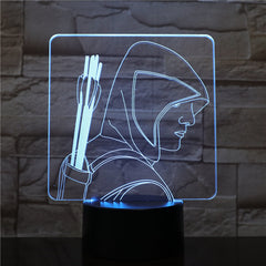 3D-2139 Man With Arrows LED Acrylic Night Light with 7 Colors Touch Remote Control Illusion Change Gift
