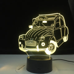 3D-4633 Car Vintage Car Cool 3d Lamp 2cv 3d Illusion Led Night Light for Home Decoration Child Bedroom Adult Office Decor Light
