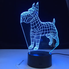 Basset Hound Dog Desk Lamp 7 Colors Bedside 3D Illusion Change Room Decorative Lamp Child Kid Baby Kit Night Light LED Dog Gift