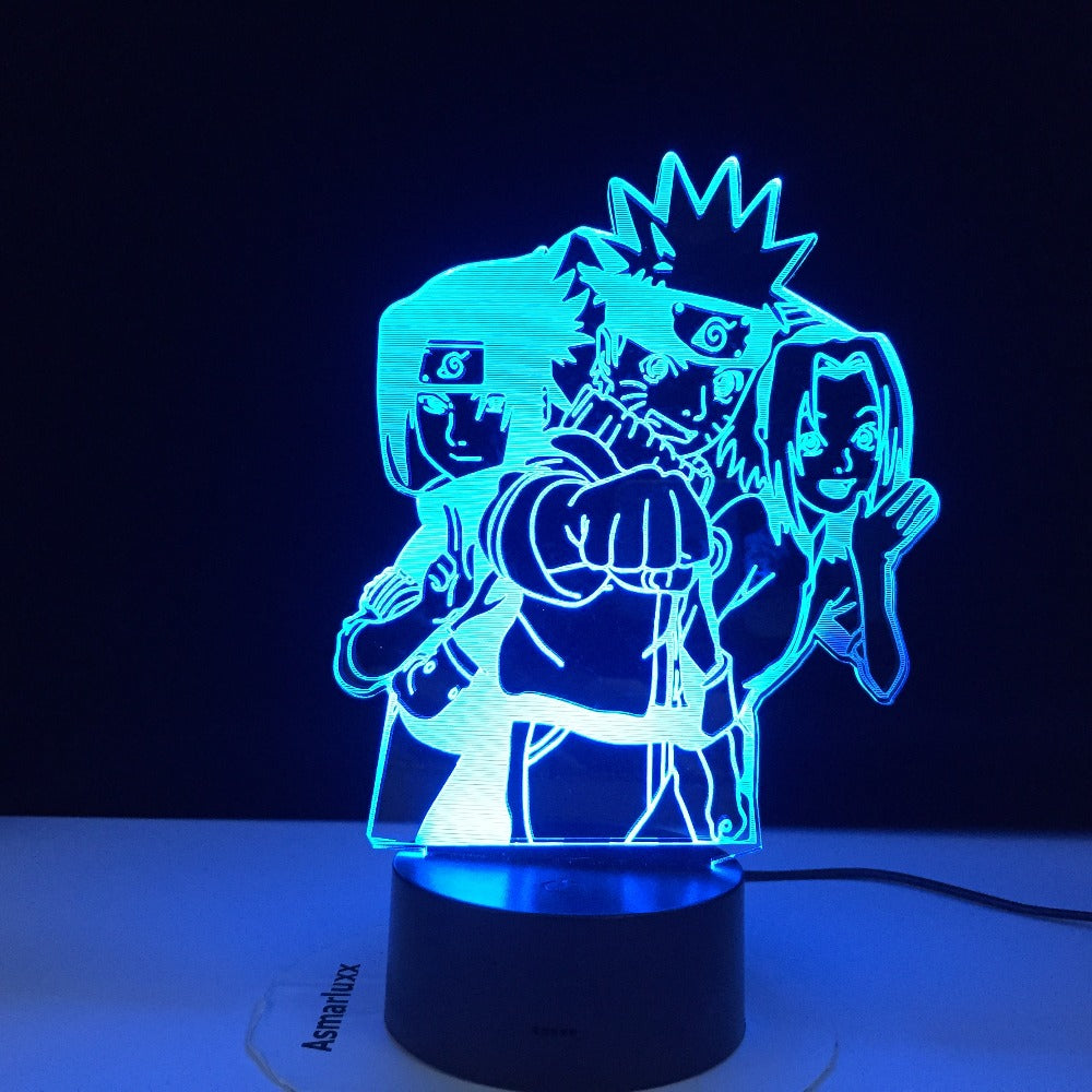 Naruto Uzumaki Led Night Light Anime Team 7 Sasuke Kakashi Hatake Kids Nightlight Itachi Uchiha 3d Lamp Child Brithday Gift