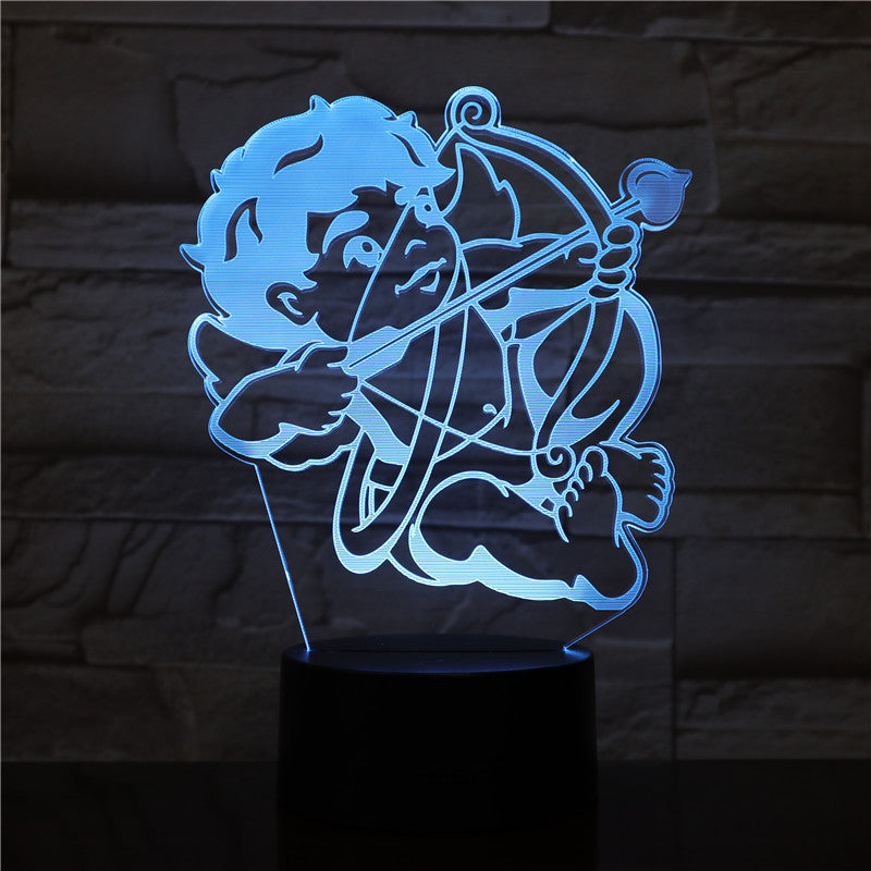 3D-2046 Cupid the God of love arrow LED Night Lamp with 7 Colors Illusion