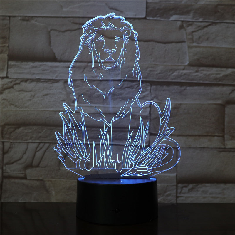 Female Lion 3D LED Night Lights with 7 Colors Light for Home Decoration Lamp Amazing Visualization Optical Illusion Light