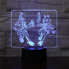 Starfox 3D Game Table Lamp USB Touch Sensor 7 Color Changing Action Figure Fox Decorative Lamp Child Kids Baby Gift Night Light