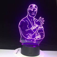 ohn Cena Sport Wrestler Celebrity 3D Led Night Light Touch Sensor Color Changing Nightlight for Office Room Decor Lights 3130