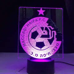 Maccabi haifa F.C Club Soccer 3D LED lamp Table Lamp Acrylic Creative Decorations Bedroom Sleeping Nightlight Gift Dropshipping