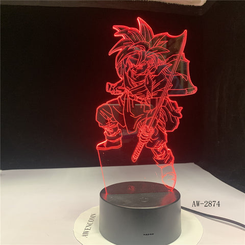 Uchiha Sasuke Modelling Led 3D Table Lamp Anime Home Decor Light Fixture Kids Sleep Naruto Night Light 7 Colors Changing AW-2874