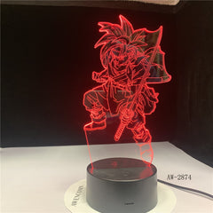Uchiha Sasuke Modelling Led 3D Table Lamp Anime Home Decor Light Fixture Kids Sleep Naruto Night Light 7 Colors Changing AW-2874