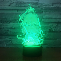 Dragon Boat Ship Design Shape 3d lamp Table Lamp Acrylic Creative Decorations Bedroom Sleeping Nightlight Gift Dropshipping