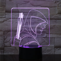 3D-2139 Man With Arrows LED Acrylic Night Light with 7 Colors Touch Remote Control Illusion Change Gift