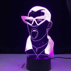 Table Light American Singer Rapper 3D Lamp Colors Changing Night Light Children Present Rock Lamparas Remote Touch Lava Lamp