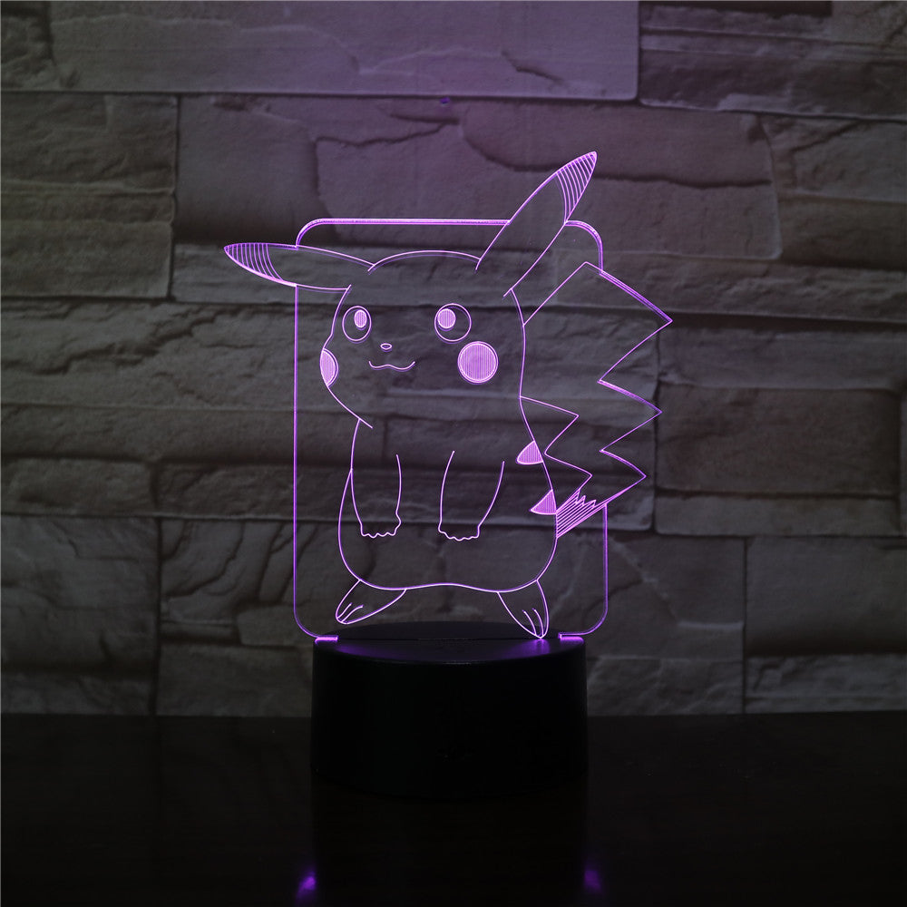 New Pikachu Figure Pokemon Go Kids Night Light LED Bedside Atmosphere Colorful Night Light Child Holiday Gift 3D Lamp Dropship