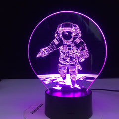 3D Astronaut Night Lamp 7 Colors Change LED Illusion Visual Night Light Kids Bedroom Decoration Sleeping Lamp Dropshipping
