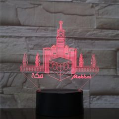 Mecca Mosque Makka Usb 3D Led Night Light Lamp Decoration RGB Kids Baby Gift Famous Buildings Table Lamp Bedside Decor AW-1575