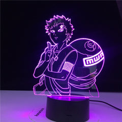 3D Lamp NARUTO Gaara Figure Children's Night light LED Anime Japanese Manga Battery Lamp Baby Sleep Nightlight Best Gift