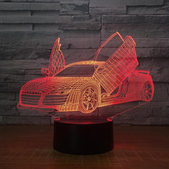 Multi Choice Cool Sports Car Auto 3D Night Light Novelty 7 Colors Changing LED Desk Table Lamp 3D Illusion Lamps For Boys Gifts