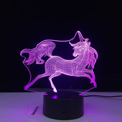 Unicorn 3D LED Night Light Unicornio Party Cartoon Lamp 7 Colors Change Baby for Bedroom Beside Lamp Baby Gifts