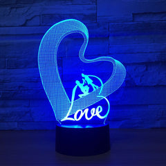 Love Heart 3D Night Light LED Table Lamp 3D Illusion Lamp Romantic Party Atmosphere Lamp For Wedding Decoration Wife's Gift