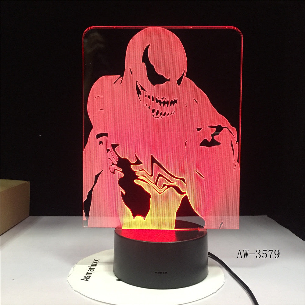 Venom Agents Figma Marvel Model 3D LED Illusion Nightlight Fairy Light Desk Lamp Avengers Movable Body Venom Figure Toys AW-3579