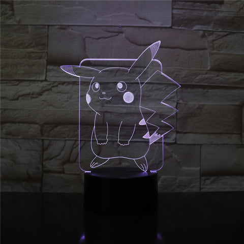 New Pikachu Figure Pokemon Go Kids Night Light LED Bedside Atmosphere Colorful Night Light Child Holiday Gift 3D Lamp Dropship