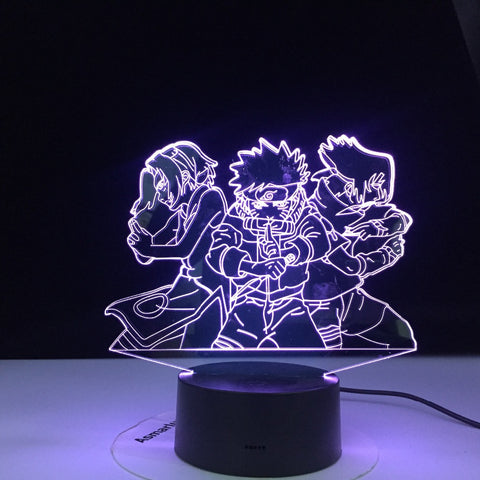 Naruto Team 3d Night Light 7 Uzumaki Naruto Sasuke Sakura Figure Home Decoration LED Night Lamp Anime Gift for Kids Child Boys