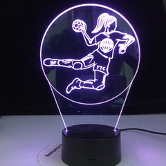 Handball Player Figure 3D LED Night Light USB Children Kids Gift Baby Nightlight Sports Desk lamp Dropshipping Gift