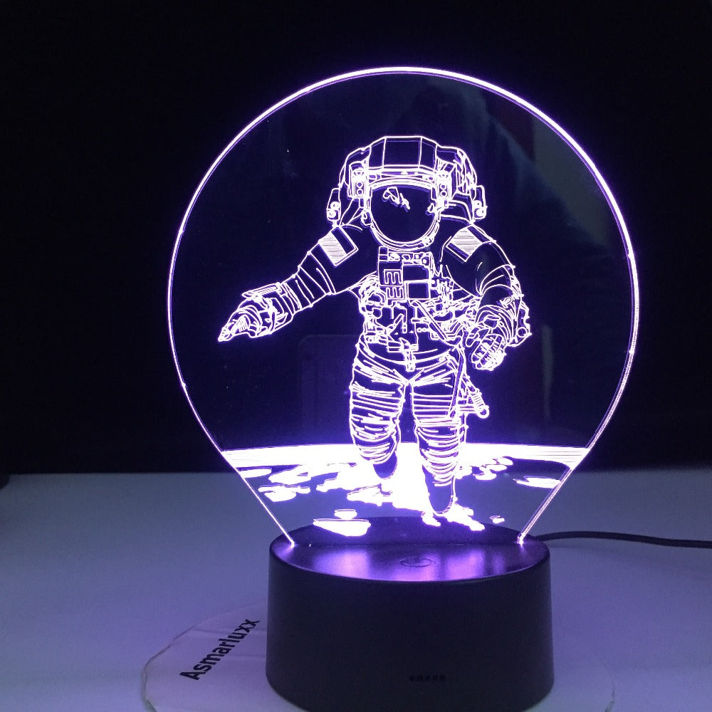 Colors Change 3D Astronaut Night Lamp LED Illusion Visual Night Light Kids Bedroom Decoration Sleeping Lamp Best Kids Gift