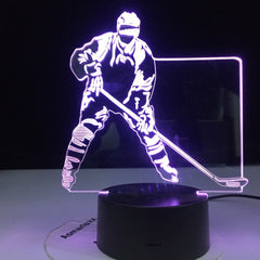 Colorful Touch 3d Led Night Light Hockey Lamp USB Illusion Atmosphere Table Lamp for Children Baby Kids Gift Bedside Bedroom