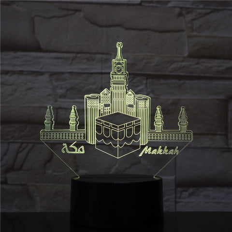 Mecca Mosque Makka Usb 3D Led Night Light Lamp Decoration RGB Kids Baby Gift Famous Buildings Table Lamp Bedside Decor AW-1575