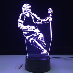 Playing Baseball 3d Lamp 7 Color Home Light Ice Hockey Small Table Lamp Acrylic Small Table Decoration Kid Bed Desk Lamps
