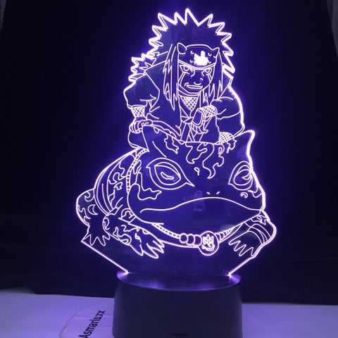 Jiraiya Figure Japanese Manga Led 3d Night Light Decor Gift for Kids Child Bedroom Decoration Lighting Table 3d Lamp Bedside