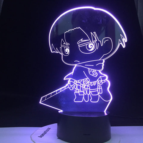 Levi Ackerman Cartoon Captain 3d Led Night Light for Kids Child Bedroom Decor Nightlight Colorful Table Lamp Attack on Titan