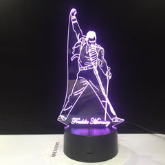 Queen Freddie Mercury 3d Night Light Touch Sensor Baby Kids Nightlight for Office Room Decorative Led Lamp Gift Dropshipping