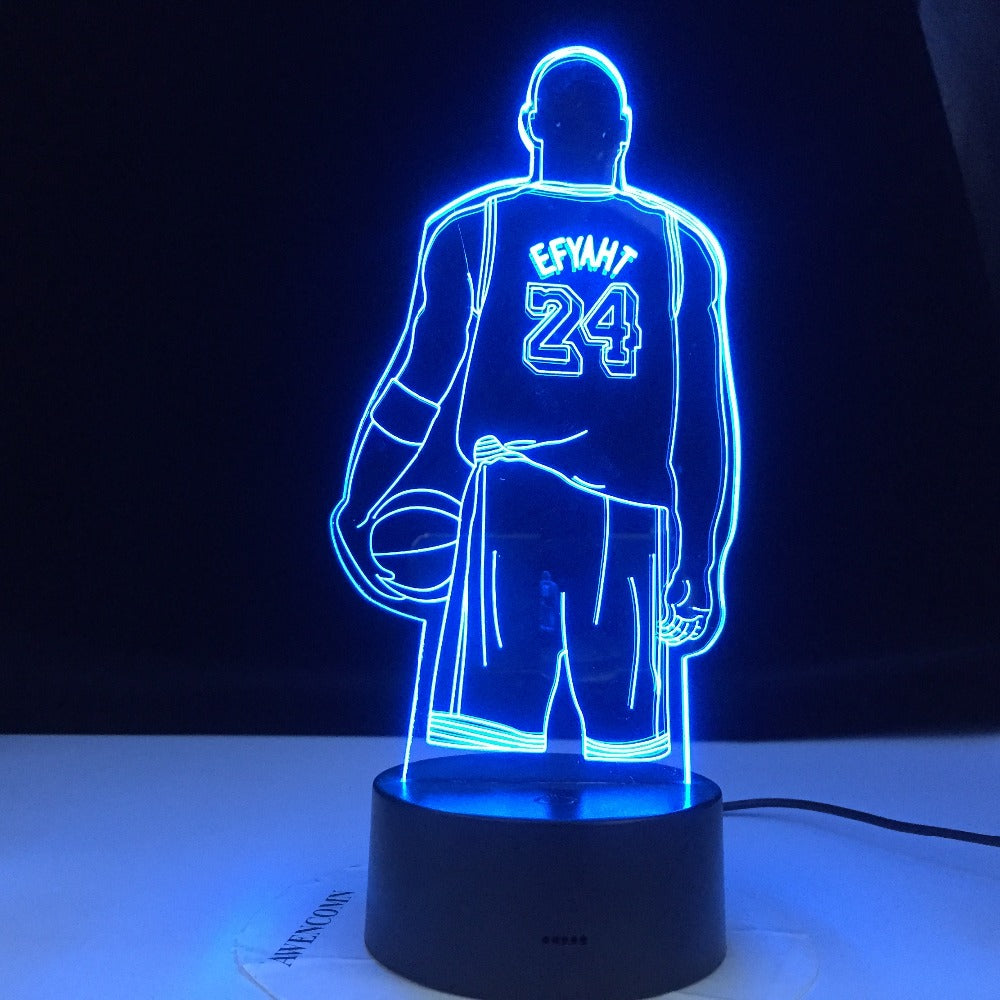 Sport Basketball 3D Lamp Back View Office Room Decoration Nightlight Memorial Gift Led Night Light