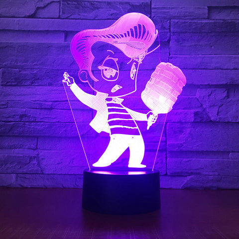 Karaoke Singing 3D lamp 7 Color Change 3D LED Light Acrylic Touch USB Lamp Room Table Desk Night Light kid's Friends Fun Gift