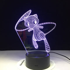 Mew Pokemon Go Lovely 3D Lamp 7 Colors Led Night Lamps For Kids Touch Led Usb Table Lampara Baby Cartoon Sleeping Nightlight