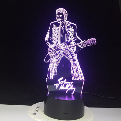 Johnny Hallyday Guitar Home Decoration Bright Base Remote Touch Color Changing Bedroom Nightlight Holiday Gift Dropshipping