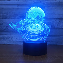 Star Wars Millennium Falcon With Earth 3D LED Lamp Boy Bedroom Night Light Trek Decor Bulbing Kids Toys Child Gift Luminaria