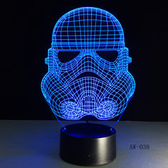 3D Night Light RC Star Wars Clone force Darth White Vader Knight Warrior Figure Toy Illusion LED USB Lamp Gradient Gift AW-038