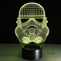 3D Night Light RC Star Wars Clone force Darth White Vader Knight Warrior Figure Toy Illusion LED USB Lamp Gradient Gift AW-038