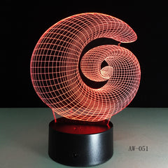 Abstract 3D Lamp LED NightLight light Acrylic lamp Atmosphere Desk Table Decoration Lamp Novelty Indoor Decor Lighting AW-051