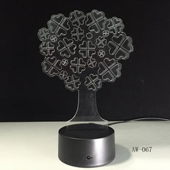 3D Visual 7 Color Nightlight USB Lucky Tree Lamparas Table Lamp Led For Kids Birthday Gift Bedside Baby Sleeping Decor AW-067