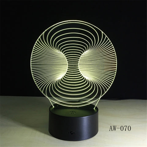 Abstract New 3D Lamp LED NightLight light Acrylic lamp Atmosphere Desk Table Decoration Lamp Novelty Lighting Drop Ship AW-070